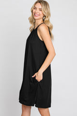 Black Halter Neck Swing Dress