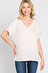 Light Pink V-Neck Maternity Tee