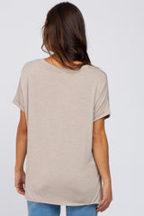 Mocha V-Neck Maternity Tee