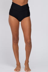 Black Crisscross High Waist Bikini Bottoms