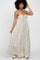 Ivory Printed Tie Strap Maxi Dress
