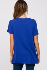 Royal Blue Oversized Short Sleeve Top