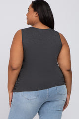 Charcoal Ruched Side Plus Maternity Tank