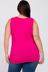 Fuchsia Ruched Side Plus Tank