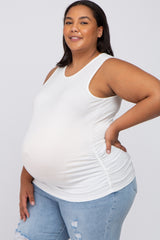 Ivory Ruched Side Plus Maternity Tank