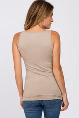 Taupe Seamless Fitted Tank Top