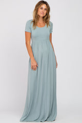 Light Blue Basic Maxi Dress