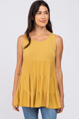 Yellow Tiered Sleeveless Top