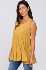 Yellow Tiered Sleeveless Top