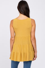 Yellow Tiered Sleeveless Top