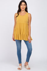 Yellow Tiered Sleeveless Top