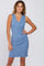 Blue Fitted Wrap Dress