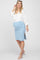 Light Blue Ribbed Side Slit Maternity Skirt