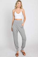 Heather Grey Foldover Joggers