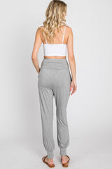 Heather Grey Foldover Joggers