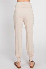 Beige Foldover Joggers