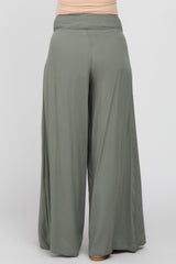 Olive Smocked Waist Wide Leg Maternity Pants