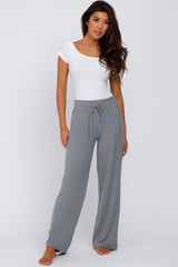 Heather Grey Drawstring Maternity Lounge Pants