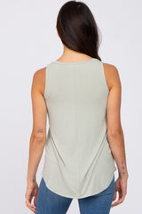 Light Olive V-Neck Tank Top