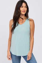 Mint Green V-Neck Tank Top