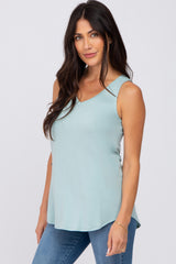 Mint Green V-Neck Tank Top