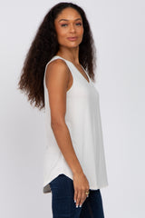 Ivory V-Neck Tank Top