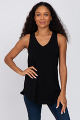 Black V-Neck Tank Top