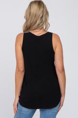 Black V-Neck Maternity Tank Top