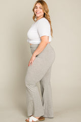 Heather Grey Layered V-Front Plus Leggings