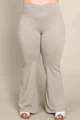 Heather Grey Layered V-Front Plus Leggings