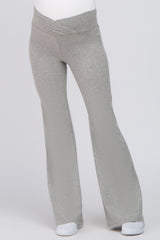 Heather Grey Layered V-Front Maternity Leggings