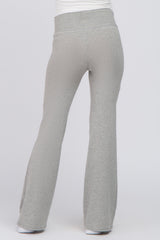 Heather Grey Layered V-Front Maternity Leggings