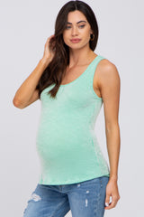 Mint Striped Maternity Tank Top