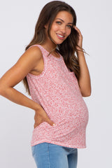 Rust Floral Print Maternity Tank