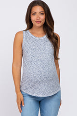 Grey Floral Print Maternity Tank