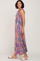 Fuchsia Abstract Maxi Dress