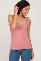 Mauve Sweetheart Neckline Top