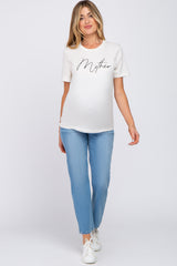 White Mother Graphic Maternity T-Shirt