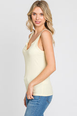 Yellow Ribbed V-Neck Tank Top