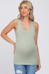 Sage Fitted Maternity Tank Top