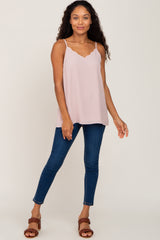 Light Pink Scallop Neckline Blouse