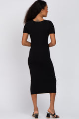 Black Fitted Midi Dress