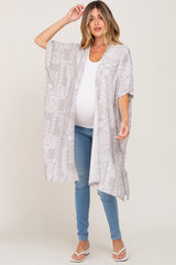 Grey Floral Patchwork Maternity Cover Up