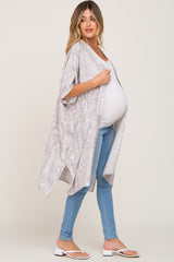 Grey Floral Patchwork Maternity Cover Up