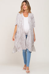 Grey Floral Patchwork Maternity Cover Up