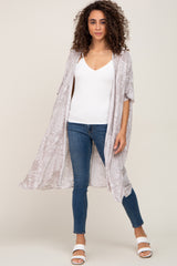 Grey Floral Patchwork Cover Up