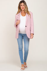 Pink Oversized Maternity Blazer