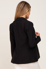 Black Solid Maternity Blazer