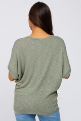 Light Olive Knit Dolman Maternity Top