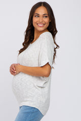 Heather Grey Knit Dolman Maternity Top